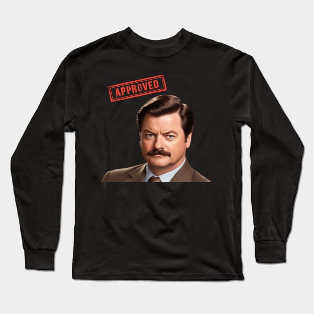 Ron Approves Funny Design Long Sleeve T-Shirt by Tee Shop